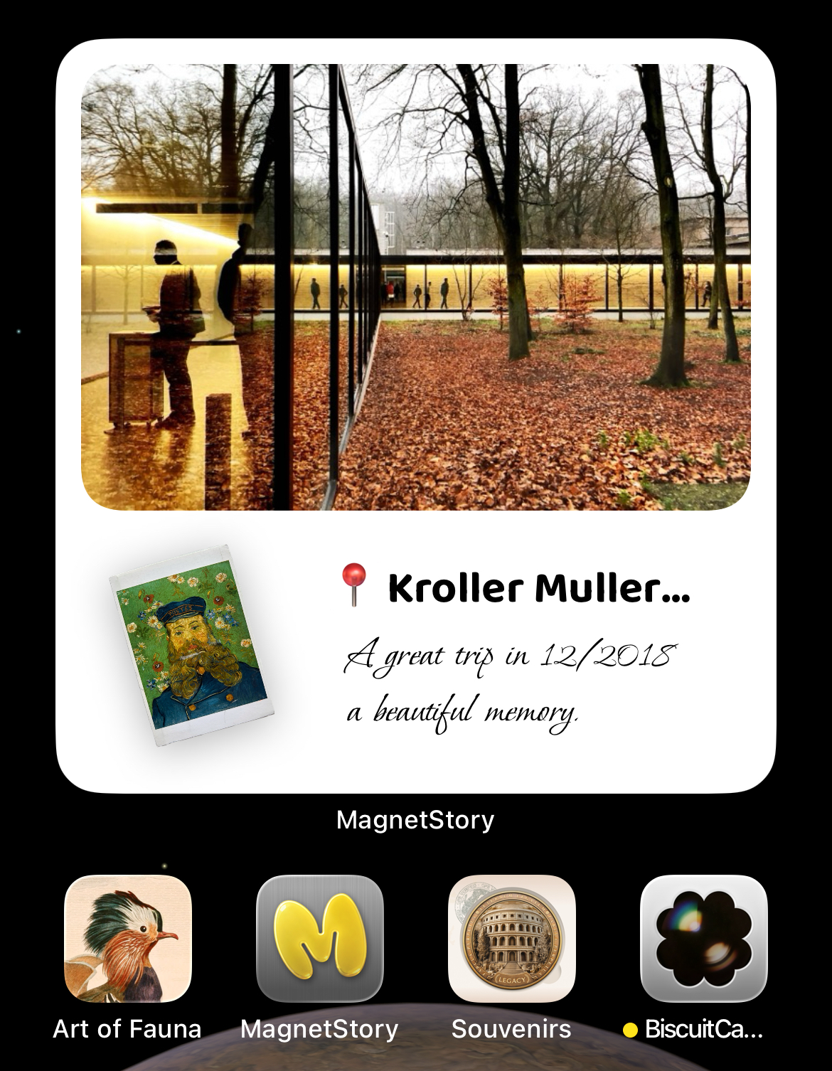 MagnetStory Van Gogh postman postcard widget