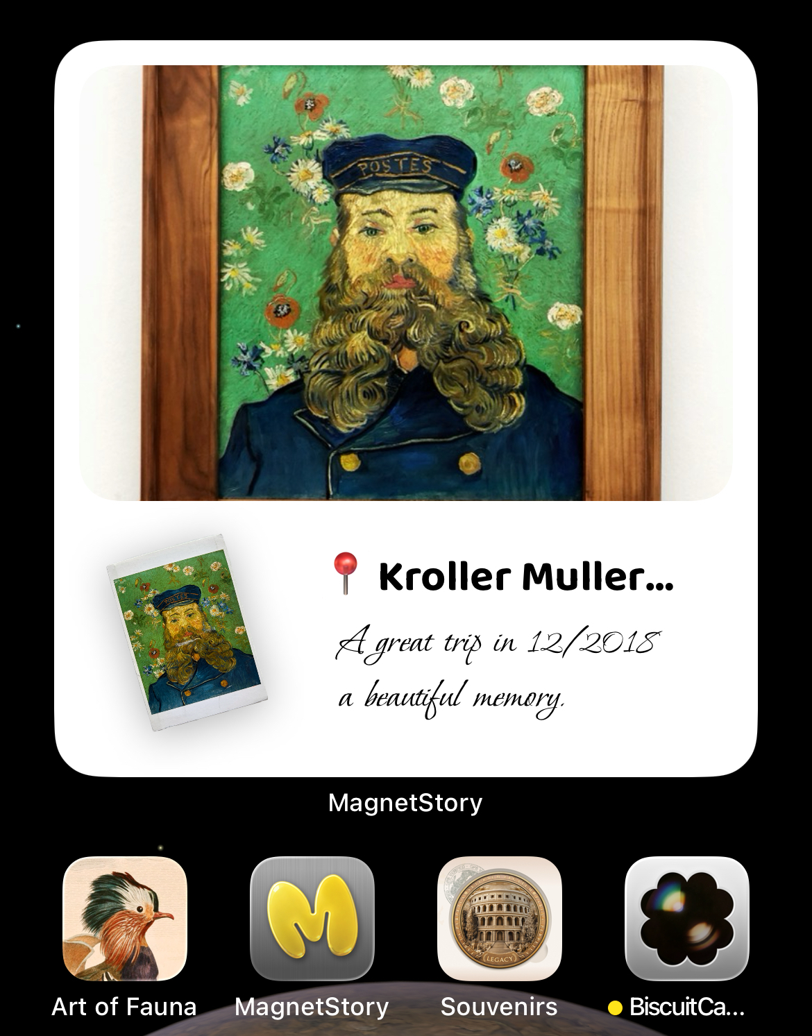 MagnetStory art postcard travel memory widget
